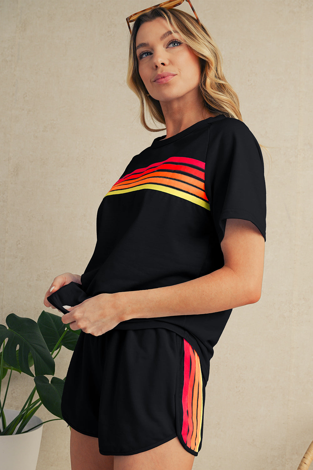 Bonbon Colorful Striped Casual Tee