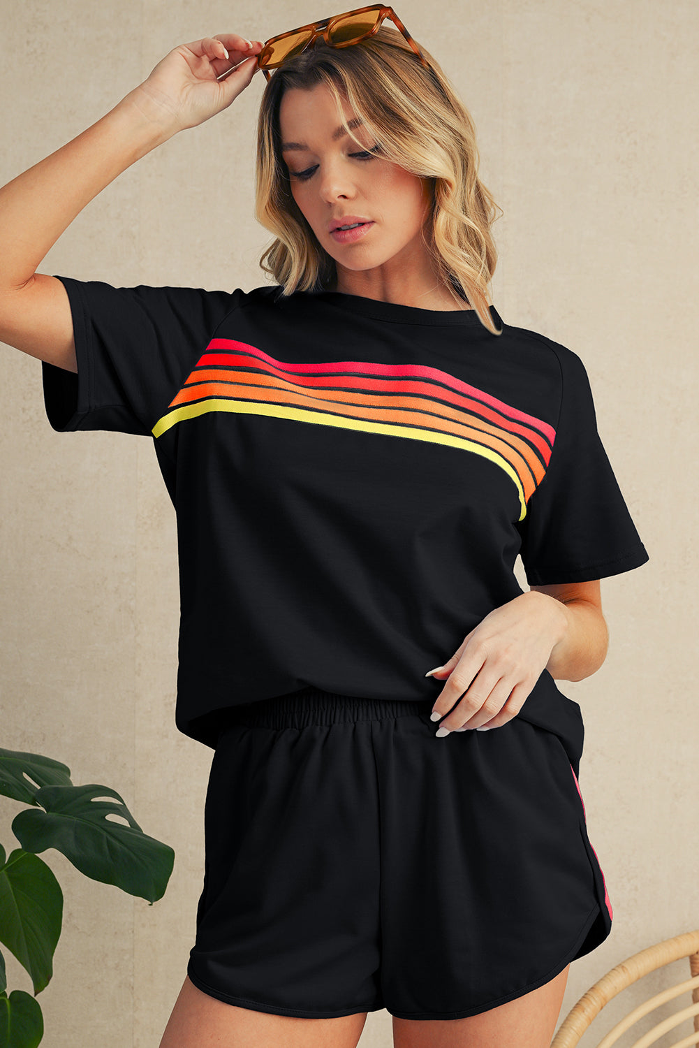 Bonbon Colorful Striped Casual Tee