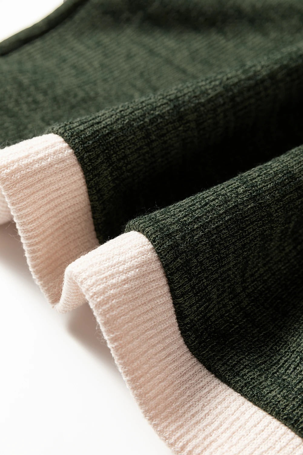 Contrast Color Trim Knit Drop Shoulder Loose Top