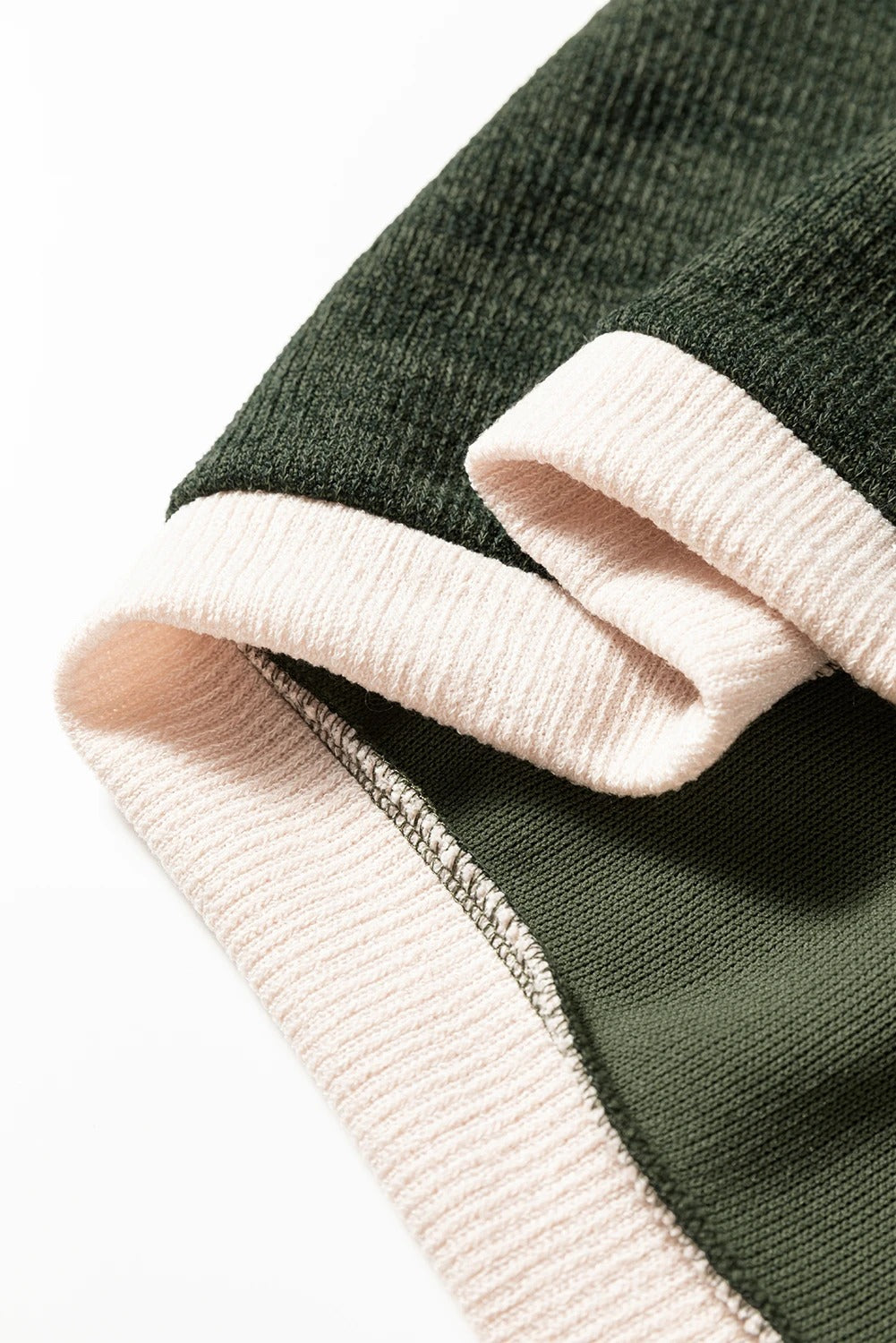 Contrast Color Trim Knit Drop Shoulder Loose Top