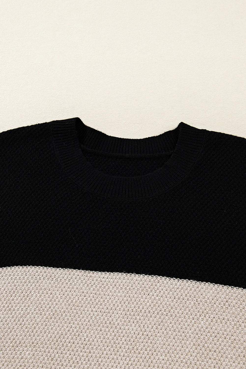 Parchment Colorblock Striped Sleeve Detail Knit Sweater